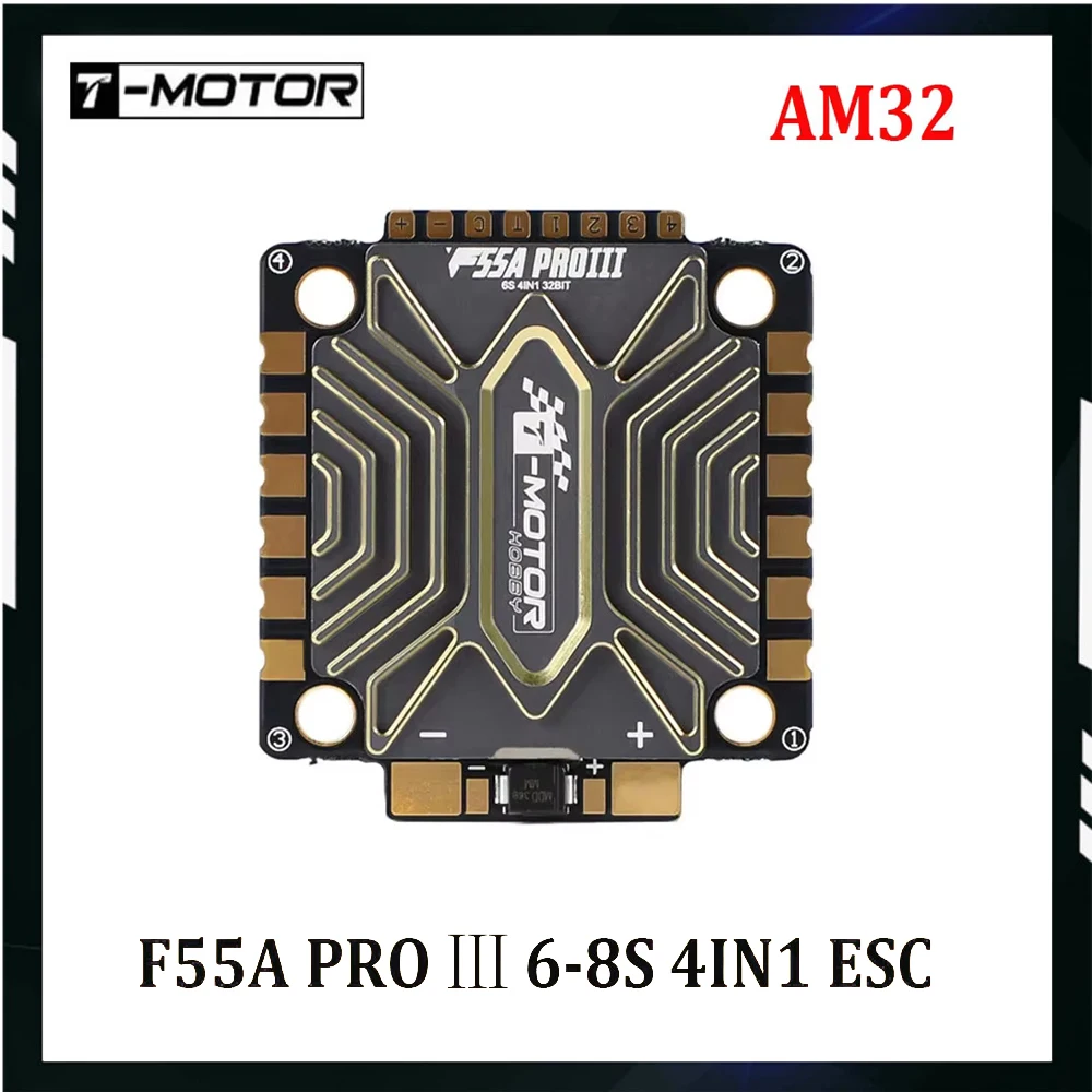 T-Motor F55A PRO lll 4in1 ESC 3S-8S Lipo AM32 128K Electronic Speed Controller For X8 FPV Drone