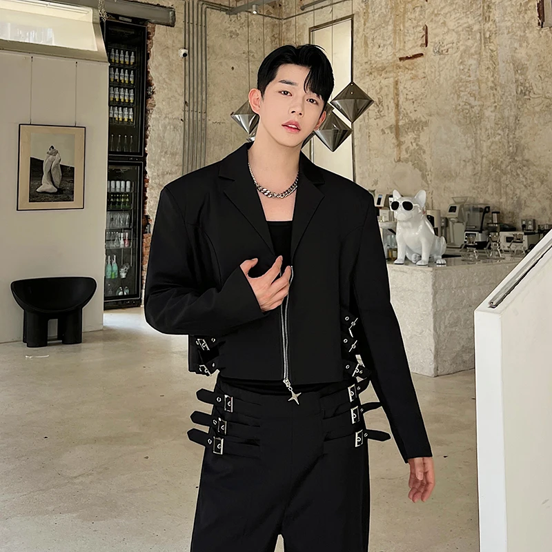 

Spring Casual Street Sle Men's Suit Set ort Version with Day Word Bule Two-Piece Set Faionable And Haome