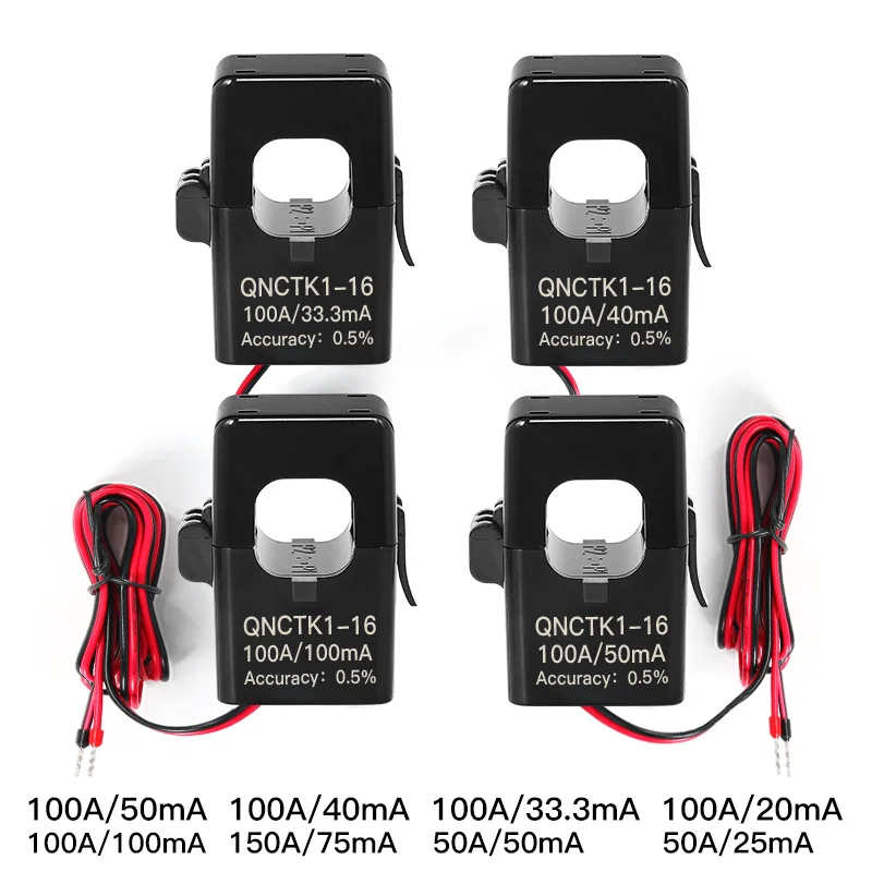 المشبك ct محول التيار QNCTK1-16 100A 50mA 50A 25mA 100A 40mA 50A 20mA مفتوح الاستشعار الحالي سبليت الأساسية محول التيار