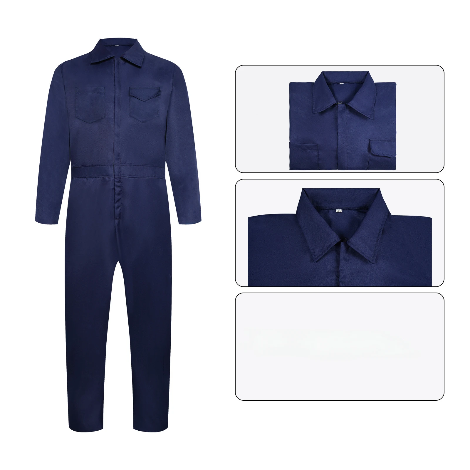 

American Movies Halloween Michael Cosplay Costume Men's Dark Blue Jumpsuit Stage Performance Workwear Villain Costume Uniform