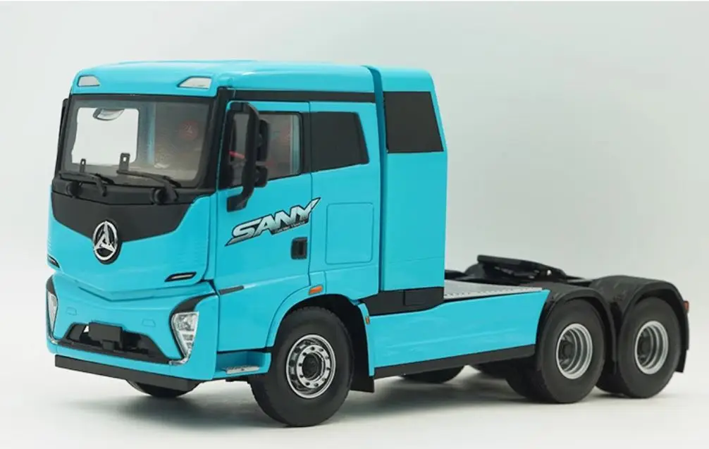 Collectible Diecast Scale Model Replica Toy 1:24 SANY Pure Electric Version Heavy-duty Truck Tractor Vehicles Alloy Toy Model