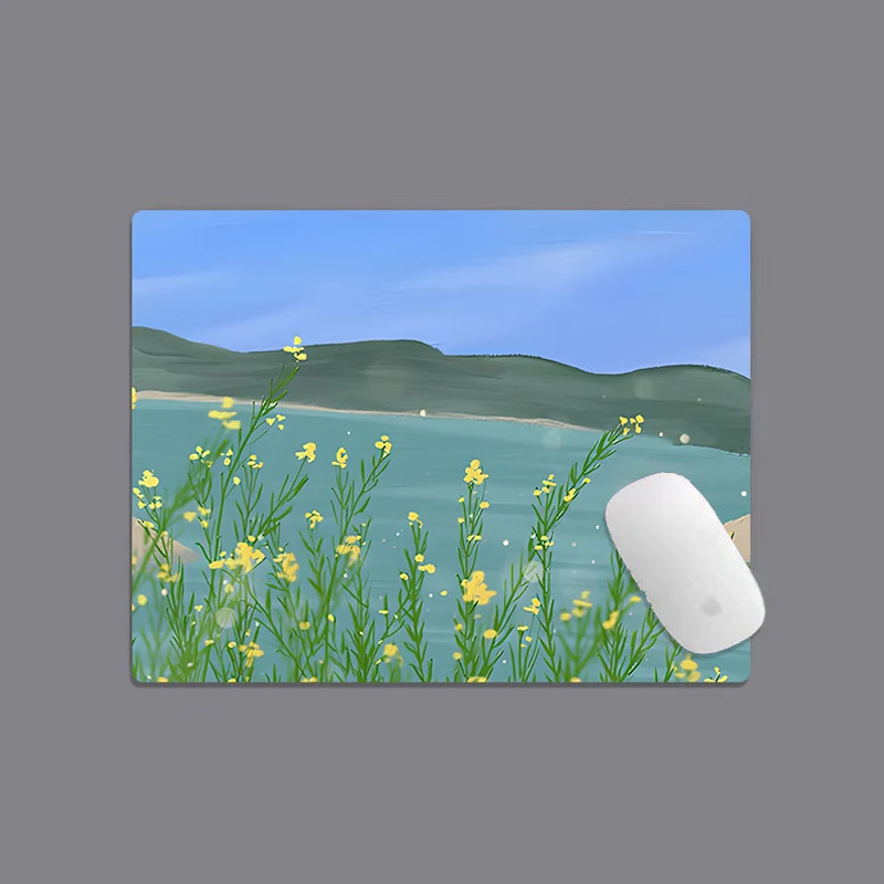Lovely Scenery landscape Small XS Rubber Mousepad For PC Gamer Desktop Decoration Office Game Mat Deskmat Rug With Stitched Edge