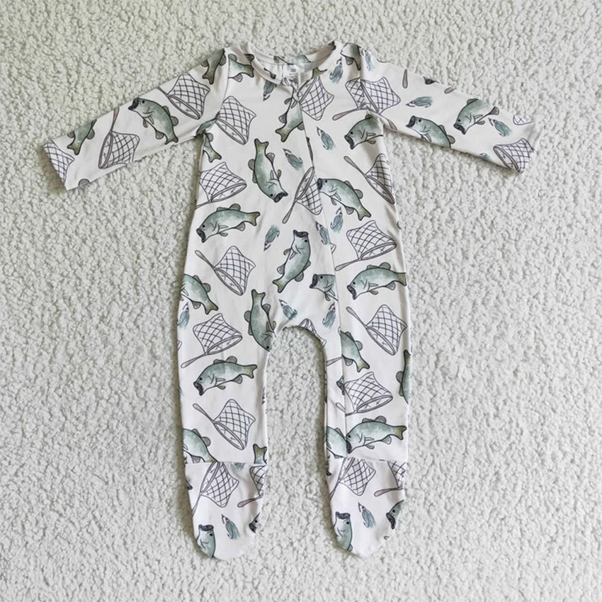 Baby Boys Romper Long Sleeve Western Farm Cow Print One-piece Todler Bodysuit Kids Boutique Clothes