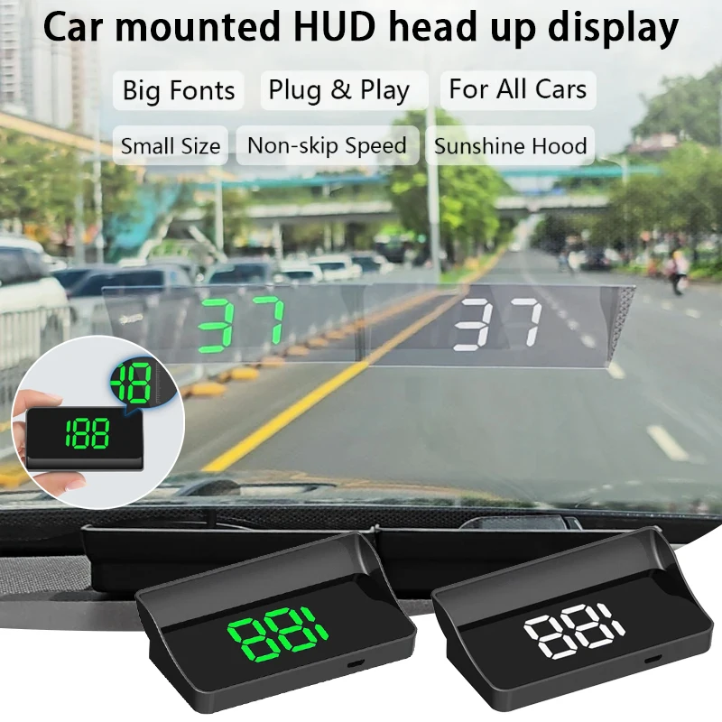 

Новый цифровой спидометр W1 GPS HUD с функцией Plug and Play, проекционный дисплей на лобовое стекло для всех автомобилей, крупный шрифт, KMH, аксессуары для автомобиля.