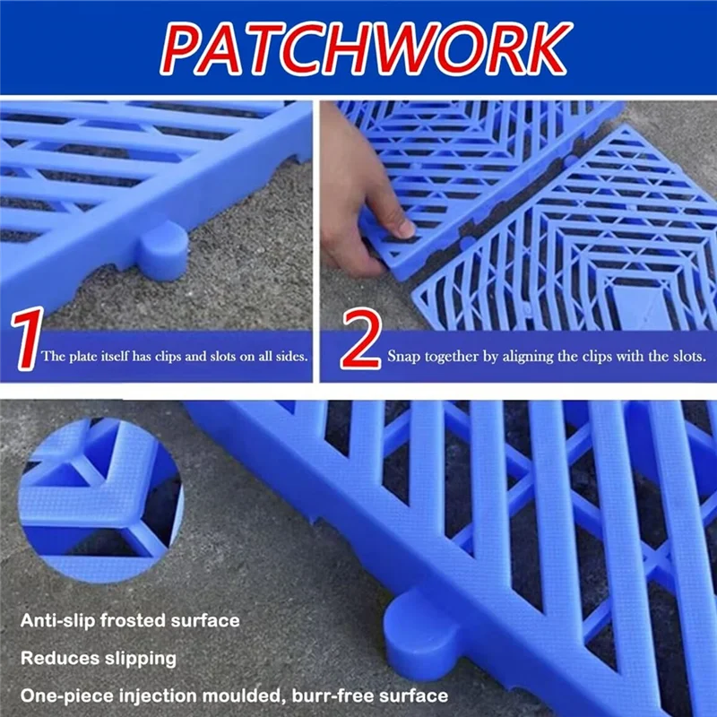 

ABBO-Plastic Pallets Breathable Waterproof,Grid Ventilation Pallet, Indoor & Outdoor Storage Grid Pad, Easy To Stack For Etc