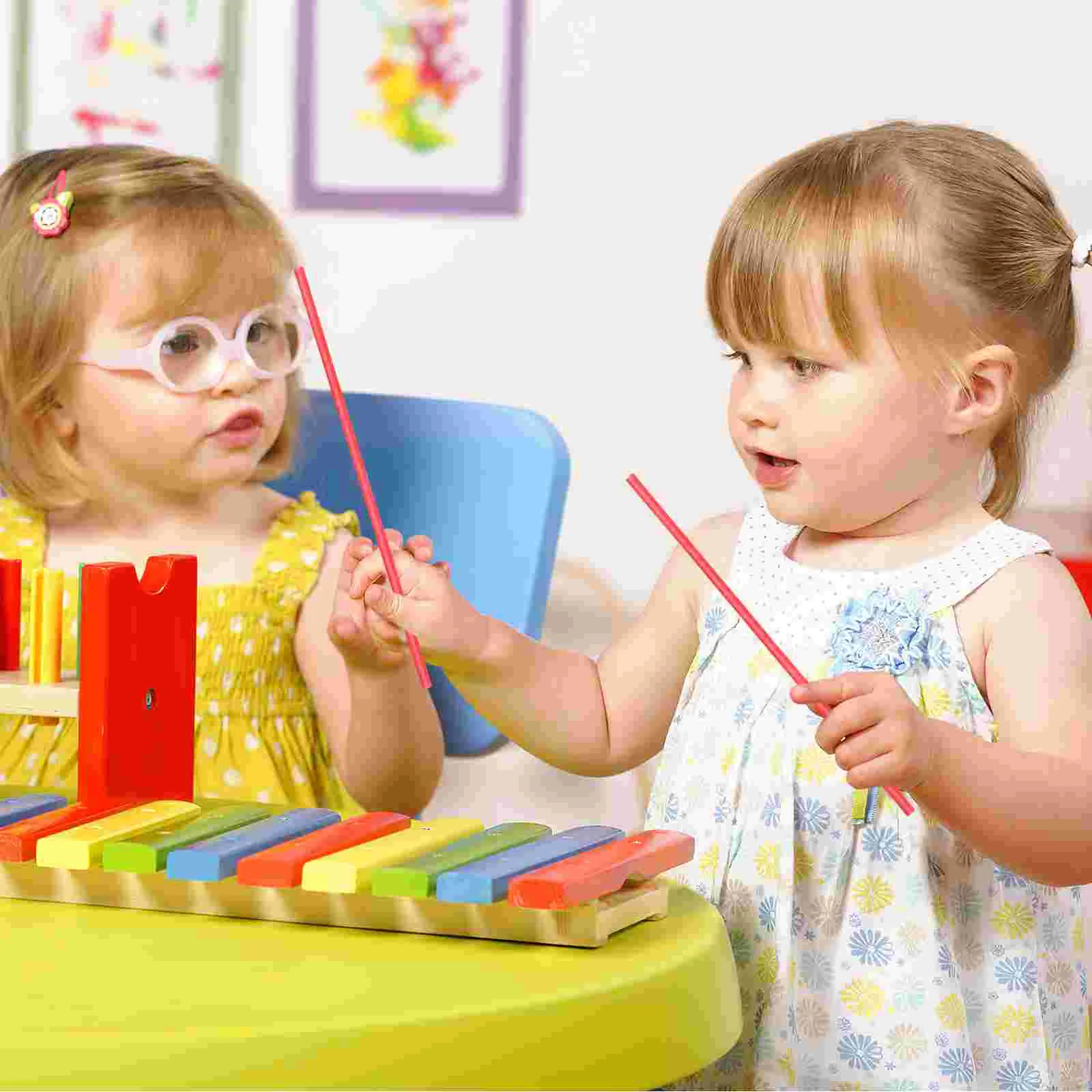 Rhythm Rods Beginner Instruments Tools Round Stick Colorful Musical Wooden Sticks Child