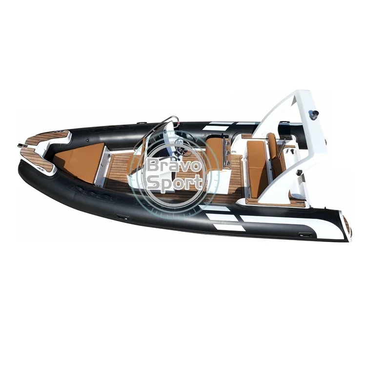 20ft RIB580 Deep V Double fiberglass Rigid Hull PVC/Hypalon Inflatable racing Boats