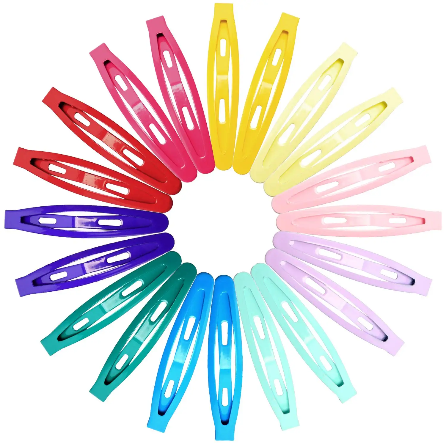 

40 Pcs Metal Snap Hair Clips for Women Girls, 2.4" Oval Barrettes for Thin and Thick Hair, Mixed Colors