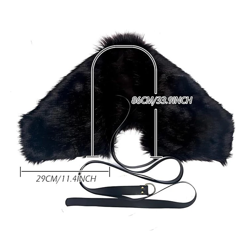 Średniowieczny szal z kołnierzem ze sztucznego futra z paskiem, peleryna króla wojownika, okrycie na ramiona, męski kostium na Halloween, akcesoria do cosplayu