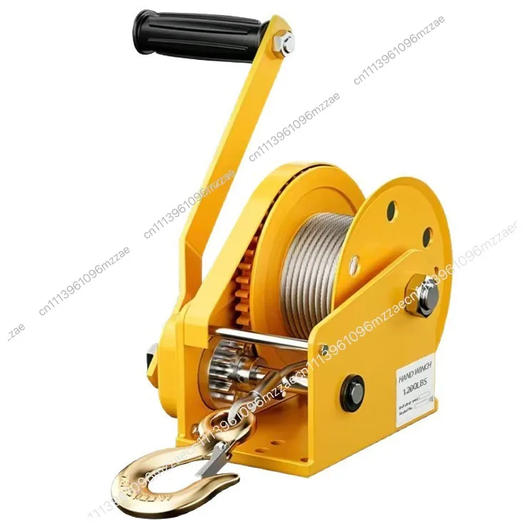 Hand Winch Small Manual Two-way Self-locking Winch 1200 Lb Stainless Steel Wire Rope Winch