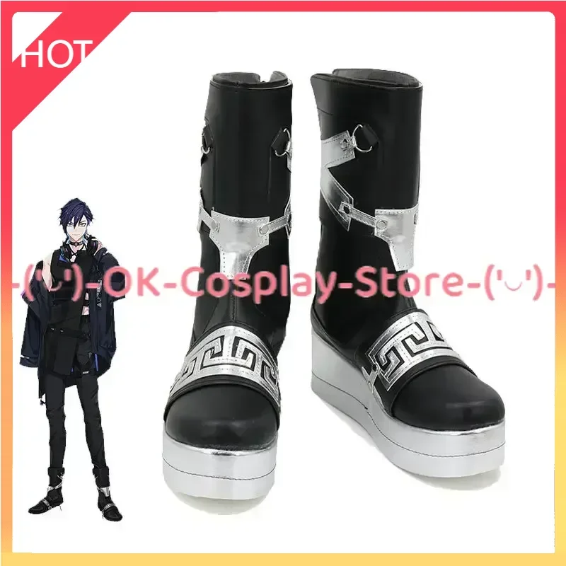 

Yugo Asuma Cosplay Shoes Halloween Carnival Boots PU Leather Shoes Vtuber Cosplay Props Custom Made