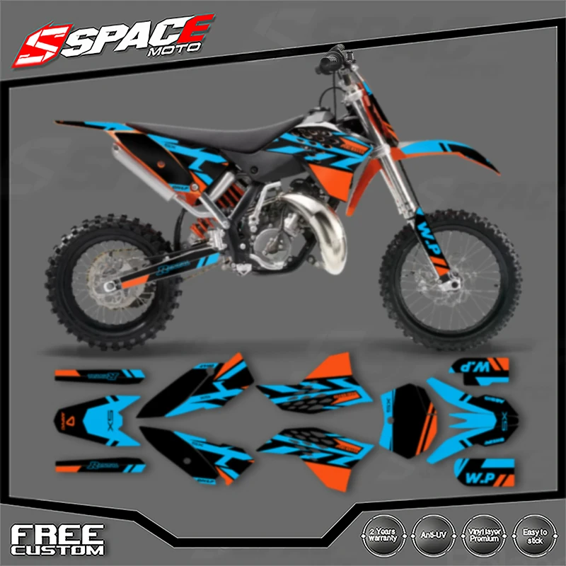 

SPACE изготовленная на заказ мотоциклетная графическая фоновая наклейка для KTM SX SX65 2009 2008 2010 2011 2012 2013 2014 2015 SX 50, комплекты наклеек 05