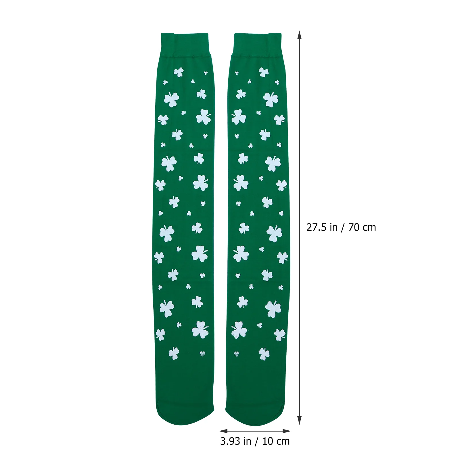 

3Pairs Clover Pattern Stocking Elastic Long Tube Socks for Women St Patrick's Day Sweat Absorbing Female Socks