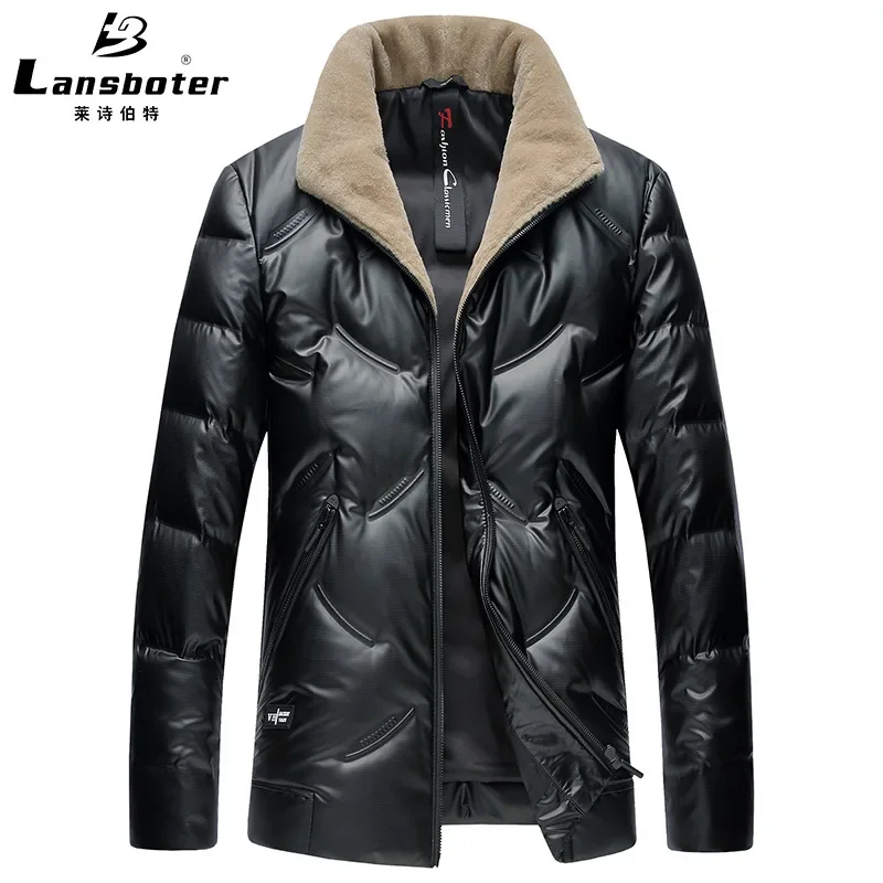 Waterproof Men Puffer Jackets 100% Wool Collar Winter 90% White Duck Down Coat for Men Fashion Down Male Chaqueta Hombre JK-896