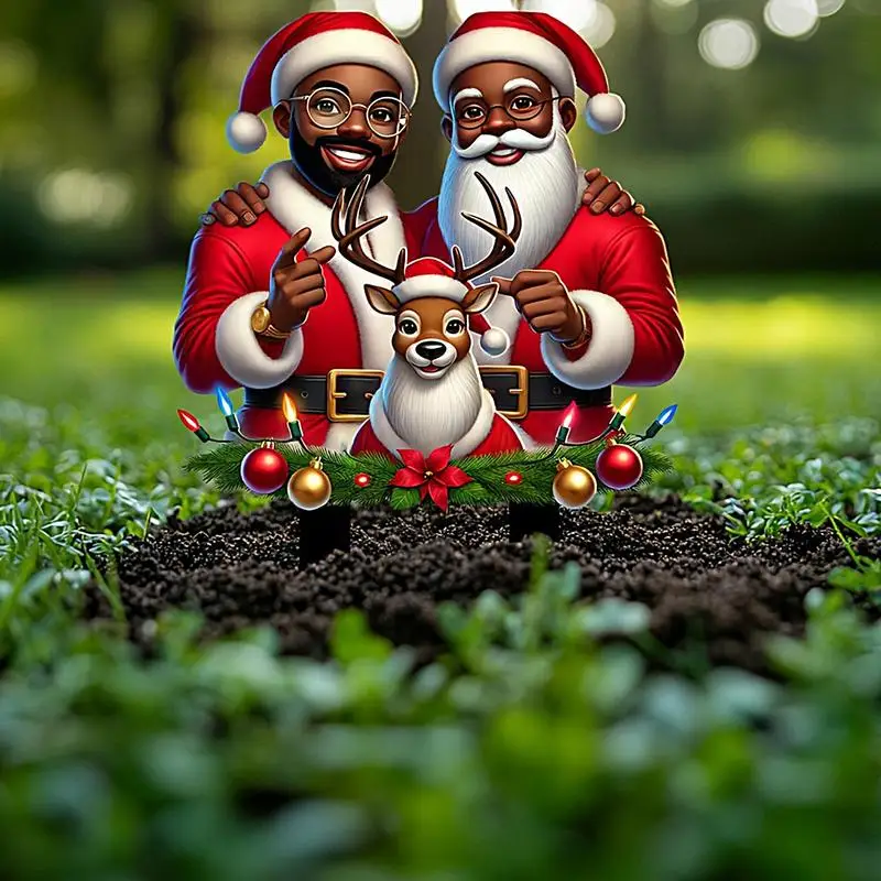 Papai noel quintal estaca 2d acrílico natal quintal arte bonito decoração ao ar livre à prova de intempéries decoração do gramado para vasos de flores cercas
