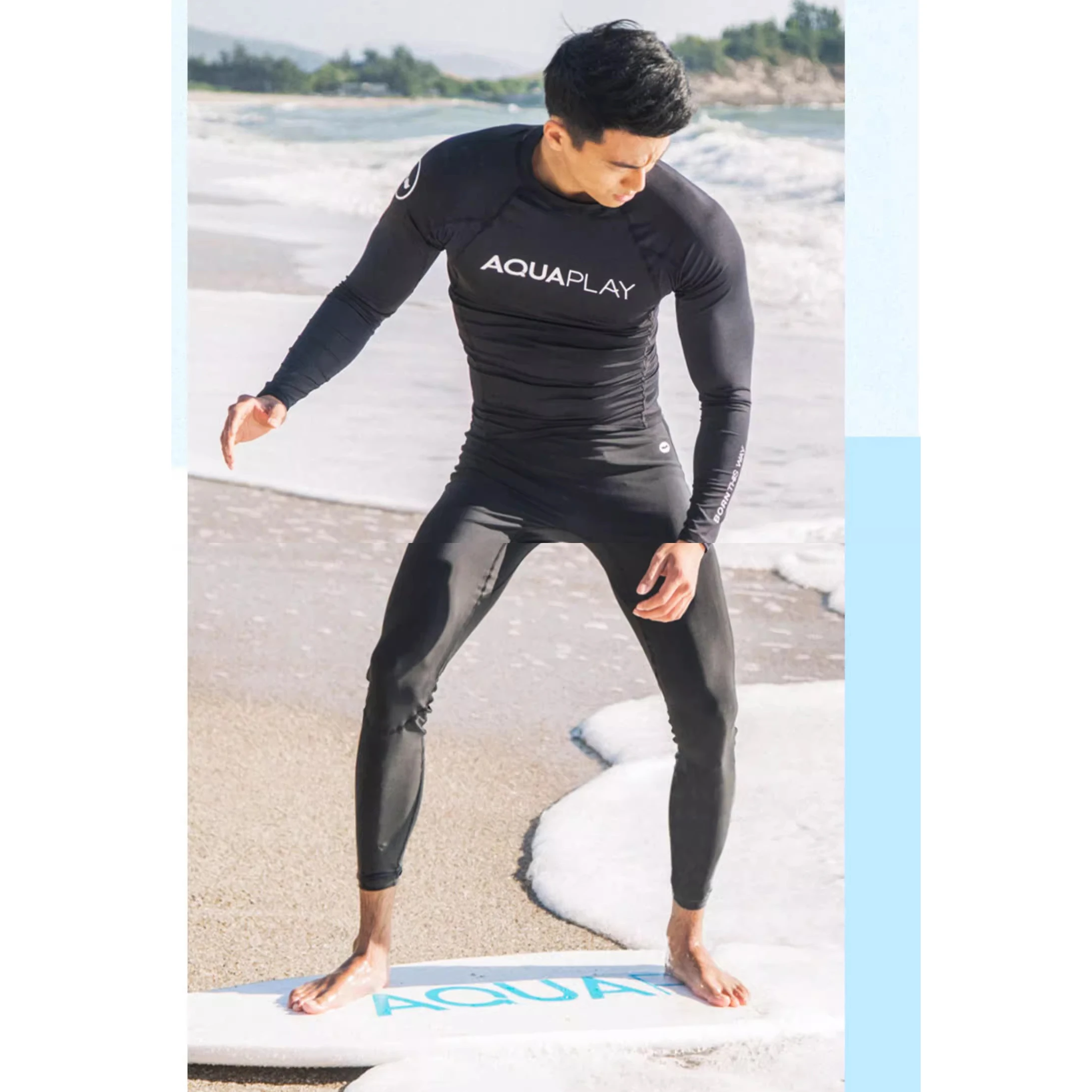 AquaPlay Surfing Suit Men\'s Trousers Rash Guard Sunscreen Quick-Drying Diving  Snorkeling Suit High Elastic Swimsuit Fitness