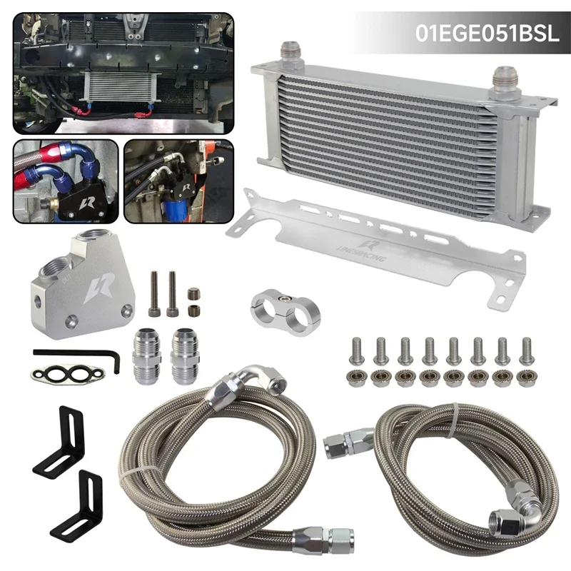 Oil Cooler Kit 15/16 Row Engine For Chevrolet Corvette Camaro LS1 LS2 LS3 LS6 LS7 LS9 4.8L 6.0L 6.2L GM CK Silver