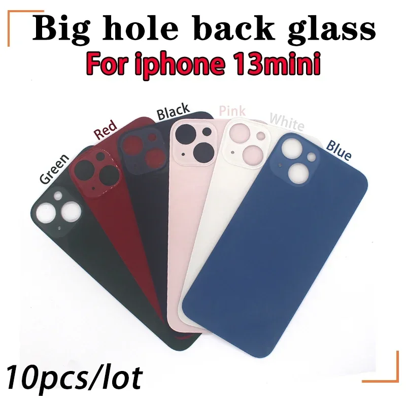 10pcs/Lot For iPhone 13 Pro Max Back Glass For iPhone 13 mini Battery Cover Original Colour Back shell big hole rear glass image 3
