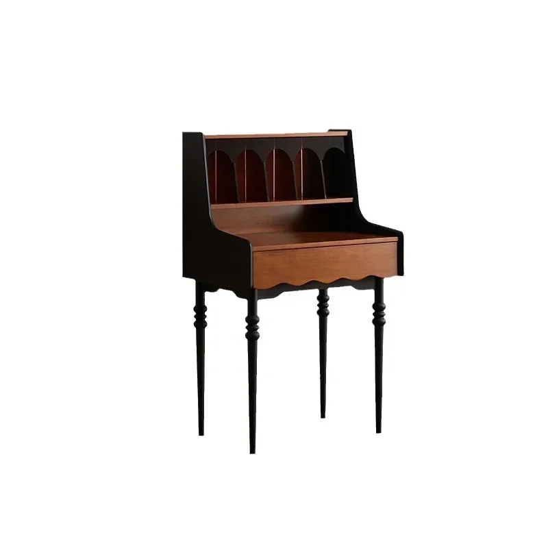 American retro small apartment bedroom makeup table simple modern medieval solid wood dresser fully equipped storage table
