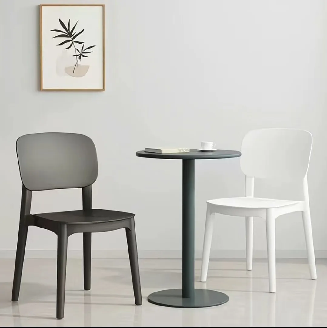 

Пластиковый обеденный стул, скандинавский современный простой стул со спинкой Macaron, ресторанный стол для переговоров, стул для макияжа