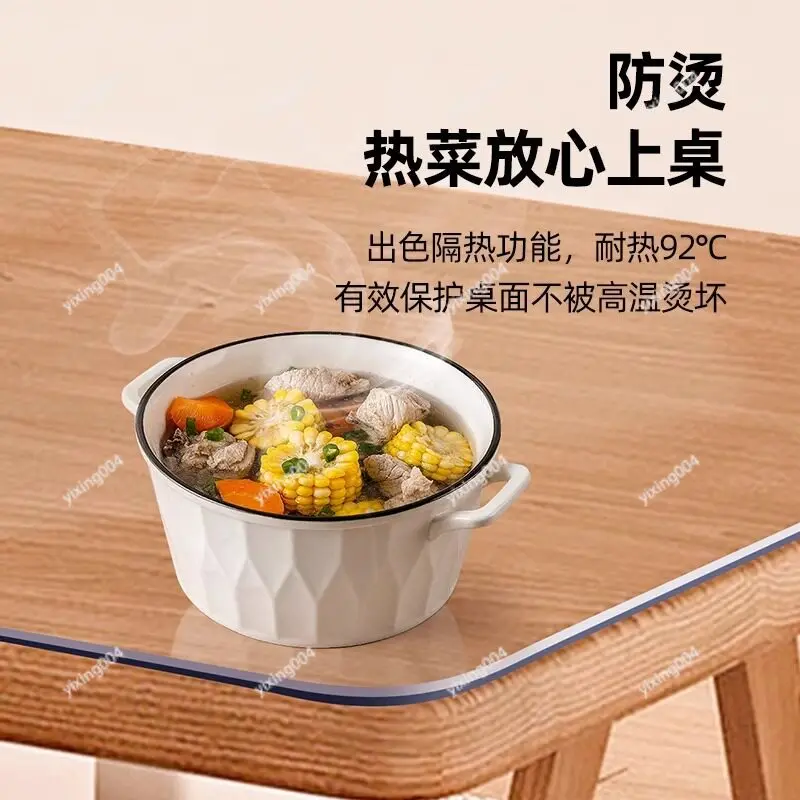 

PVC Tabletop Protector, Waterproof Oil Resistant Soft Glass Mat for Dining Tea Table Decoration