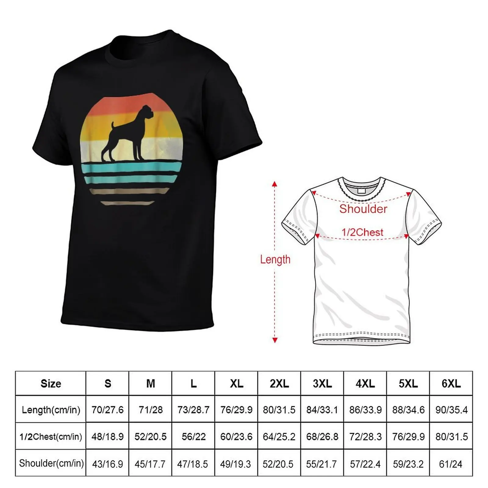 Boxer Dog Shirt Retro Vintage 70S Silhouette Breed Gift T-Shirt funny t shirts dark humor man t shirt heavy cotton T-Shirt