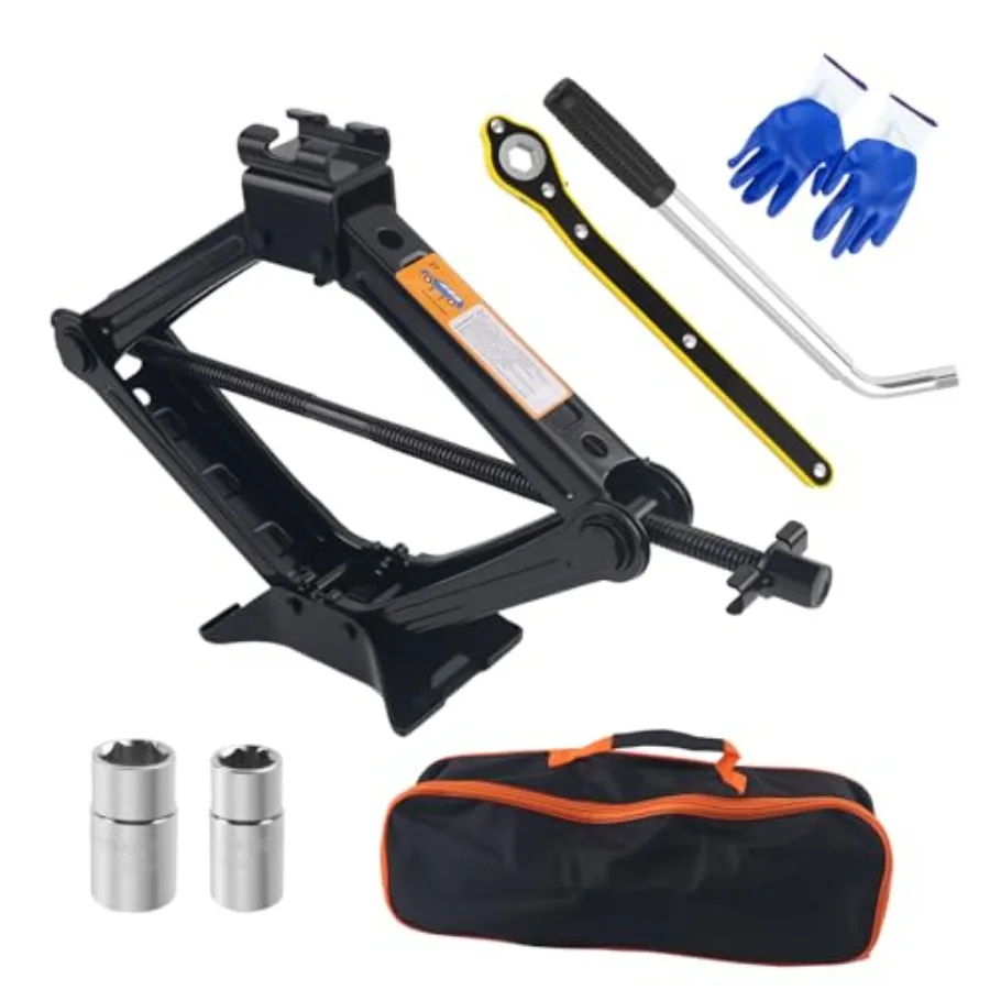 

Набор автомобильных ножничных домкратов 2Т с гаечным ключом и трещоткой для подъема и замены шин, сверхмощный ножничный домкрат для автомобилей