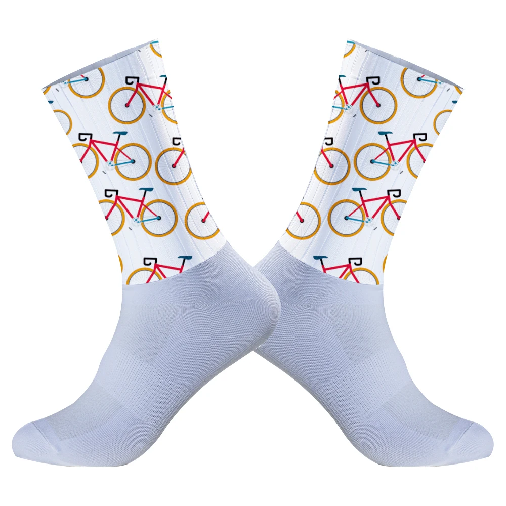 Chaussettes coordonnantes en silicone Aero, pour le cyclisme, la course à pied et le sport, nouvelle collection été 2024