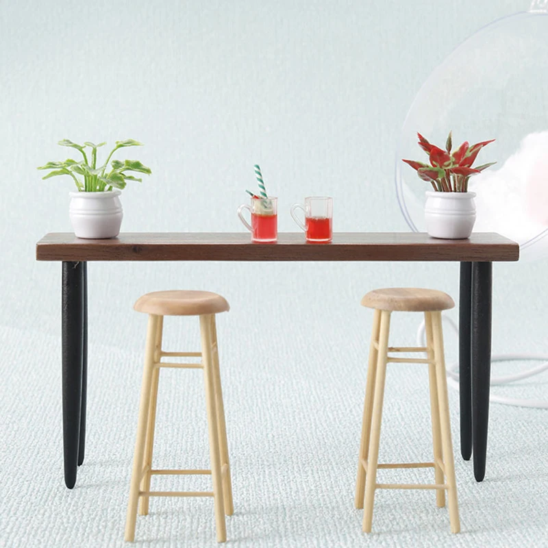 جديد 1:12 دمية طاولة شاي صغيرة طاولة القهوة نموذج دمية زخرفة الأثاث بيت الدمى المشهد الصغير البناء الدعائم #5