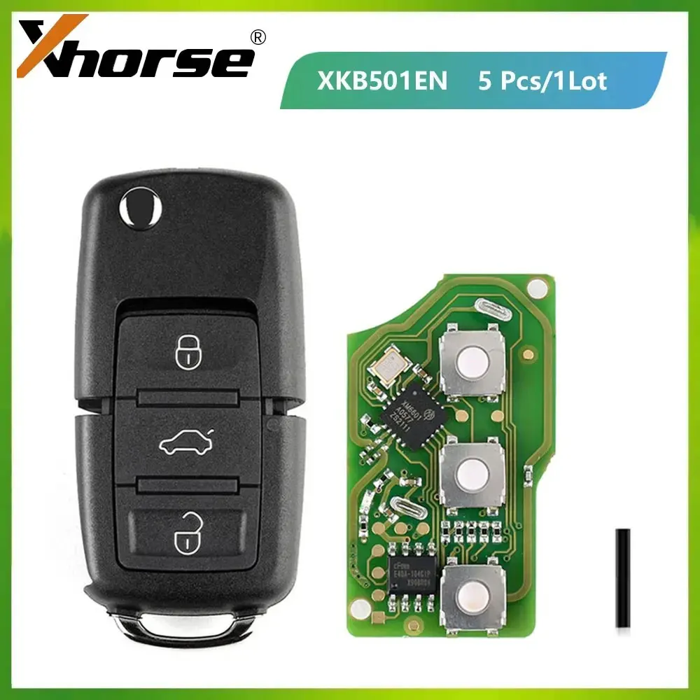 

XHORSE 5PCS/LOT XKB501EN Wired Universal Remote Key For Volkswagen B5 Type 3 Buttons for VVDI Key Tool English Version