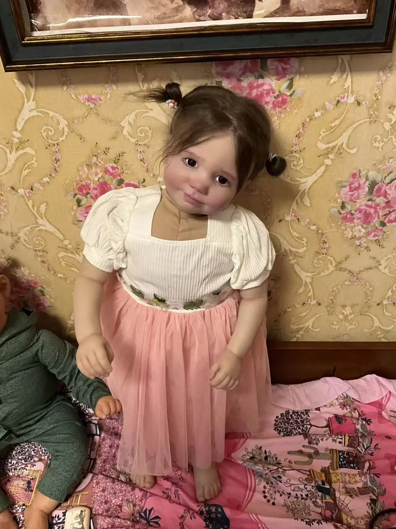 

St.Store Customized Limited Supply 36inch Reborn Baby Painted doll With Hand-Rooted Hair With Cloth Body