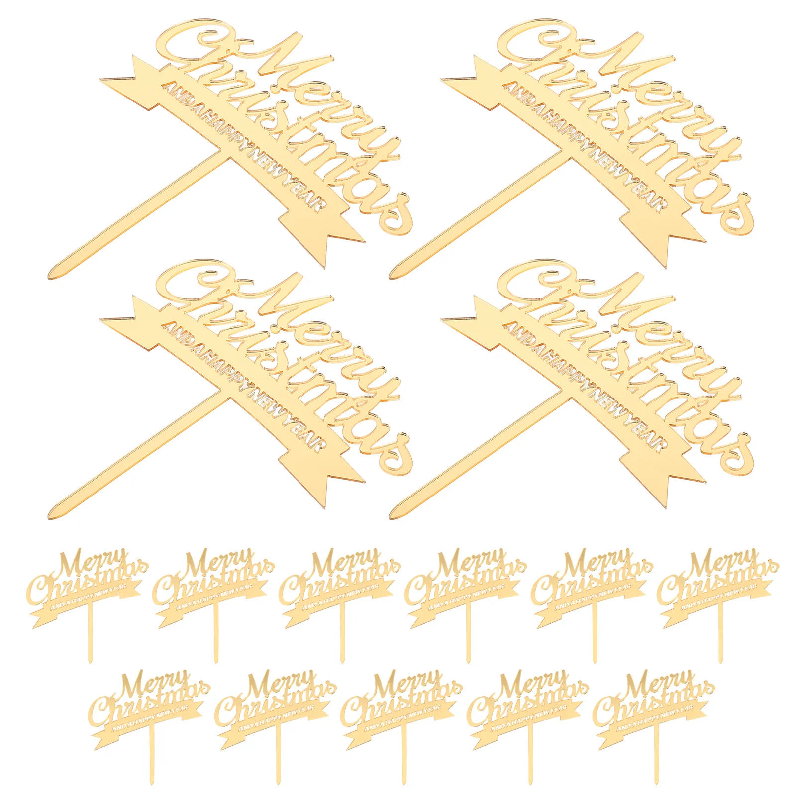 

15 Pcs Acrylic Cake Picks Decor Christmas Decoration Centerpiece Topper Element Cheer