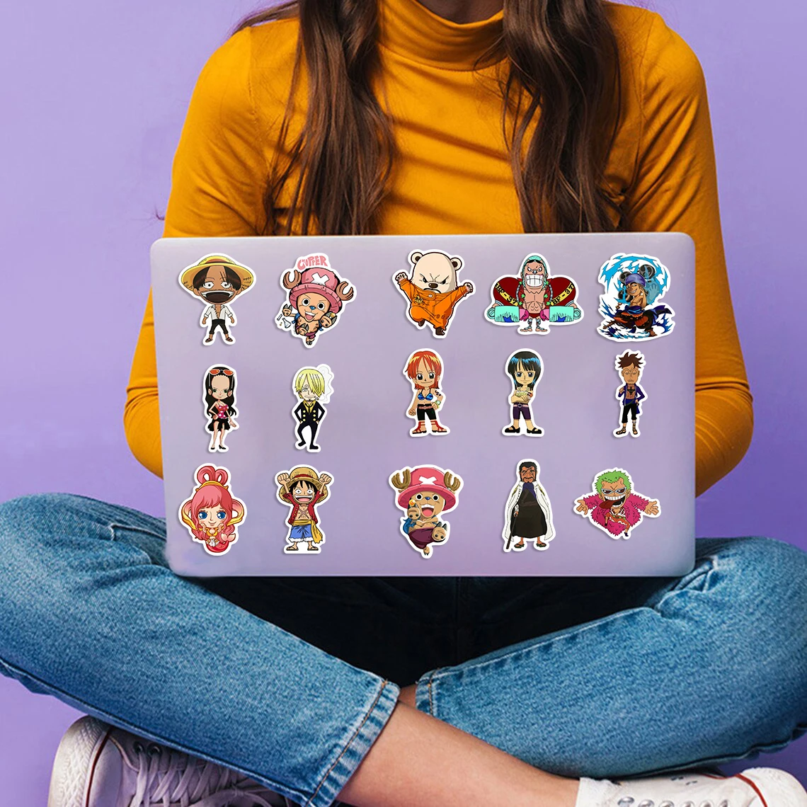 150PCS Japanese Anime One Piece Mixed Road Flying Stickers Graffiti DIY Notebook Notebook Mobile Phone Luggage Waterproof Kid To
