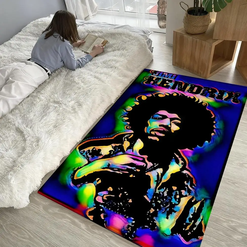 

Guitarist-JimiS-Hendrixs Floor Mat Soft Thickened Non-Slip Door Mat for Living Room Home Decor Flannel Rugs