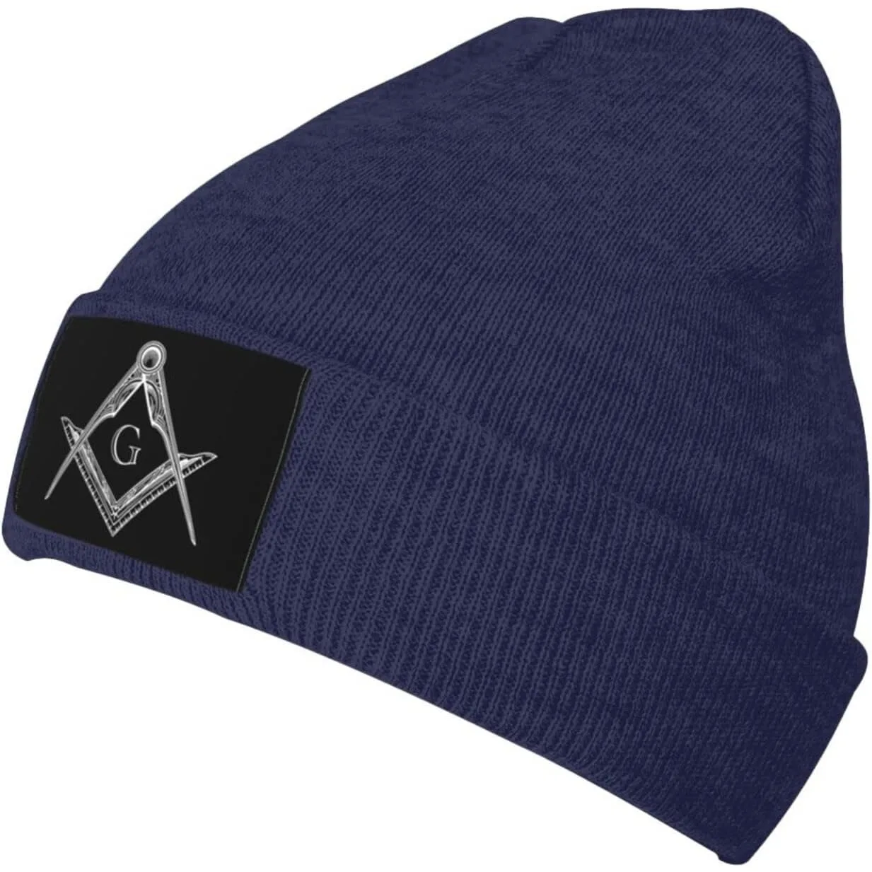 

Freemason Symbol Square Compass G Lodge Masonic Navy Blue Beanie Hat for Men Women Winter Warm Hats Knit Hat Skull Cap