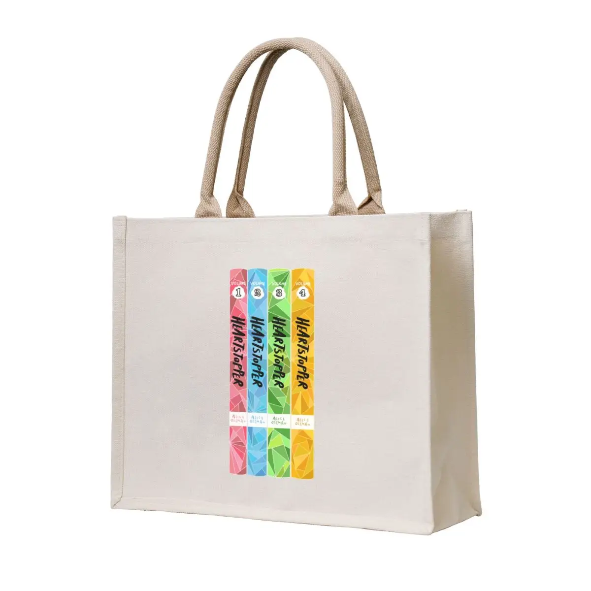 

Heartstopper by Alice Oseman Book Spines Tote Bag Women's tote bag Women's shopper bag large size bags hand