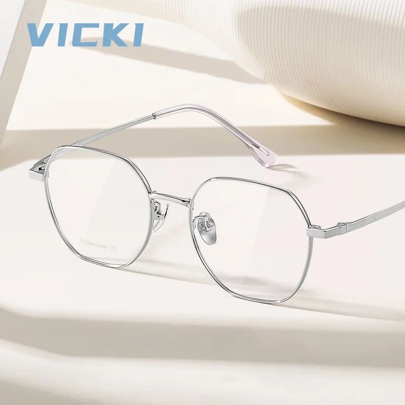 VICKI New Model Retro Design Madam Progressive Multifocal Lenses Photochromism Anti-blue Light Glasses Customizable Prescription
