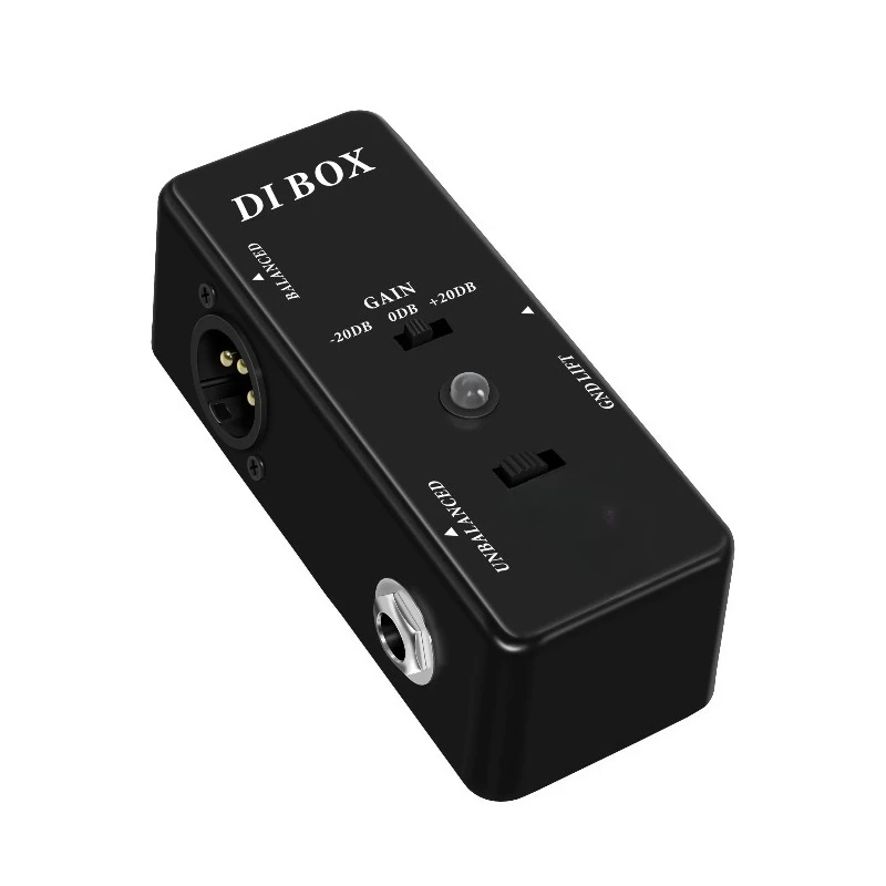 Guitar Bass Passive DI Box Instrument to Balanced and Unbalanced Micro Direct Box Pedal True Bypass