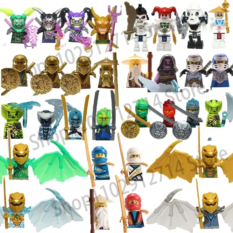 8Pcs/Set Anime Ninja Figures Morro Nadakhan Lloyd Kai Jay Zane Cole Nya Building Blocks Mini Action Figures  Bricks Toys Gift