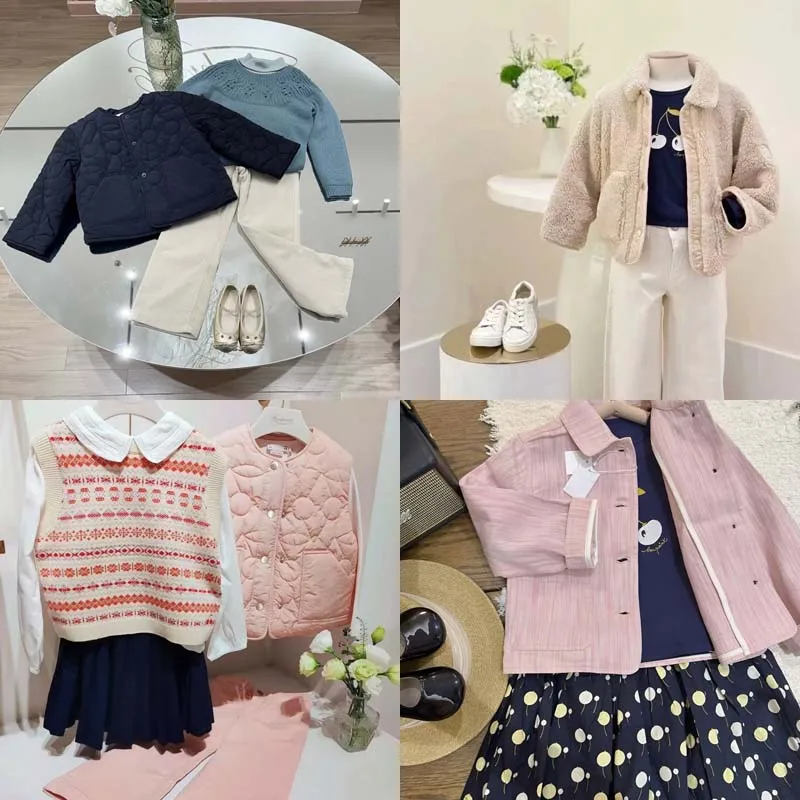 

PER-SALE 2025 Autumn BP Baby Girls Pink Woven Button Jacket Boys Lamb Jacket Warm Coat for Girls Kids Boutique Clothes Pink Veat
