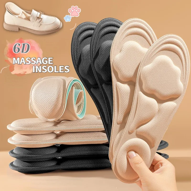 Palmilhas de espuma de memória de massagem 6d para sapatos sola respirável almofada esporte correndo palmilhas para pés palmilhas ortopédicas desodorante