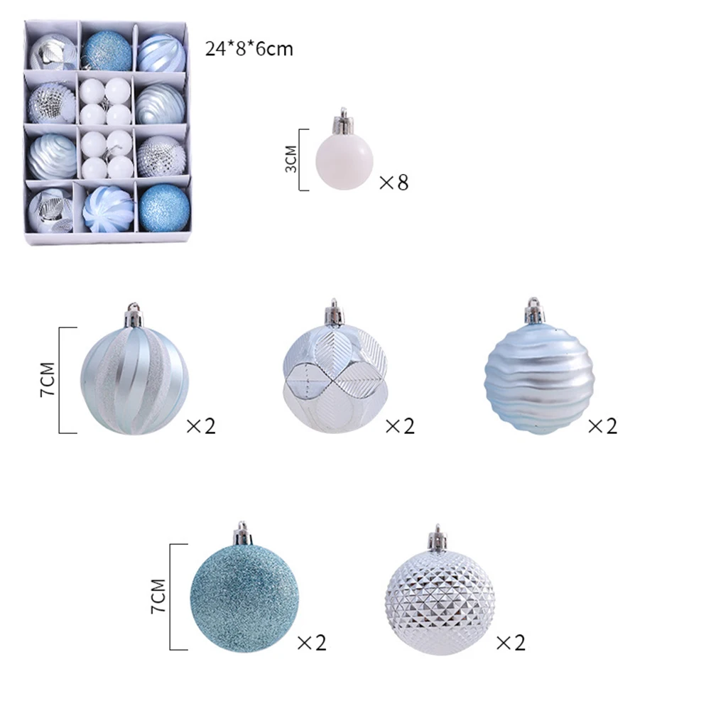Christmas Balls Decorative Balls Blue Gray Pink Red (As Pictures Show) 26 Pcs Box High Quality Quality Is Guaranteed