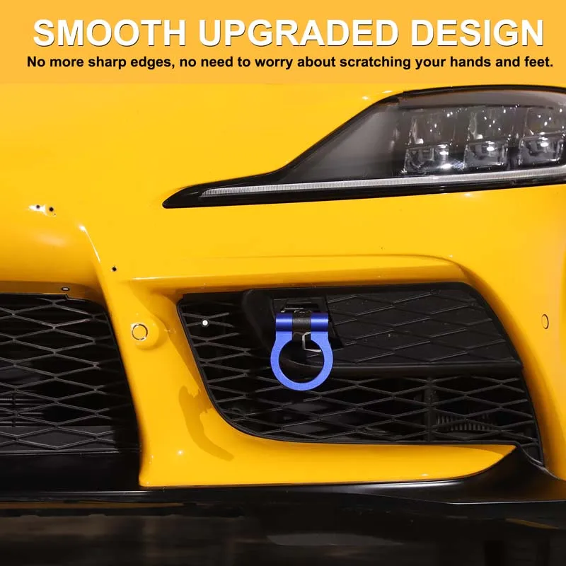 

Для Toyota Supra 2019 + кольцо прицепа переднего бампера, автомобильный передний бампер, крючок для прицепа, аксессуары, алюминиевый сплав + углеродистая сталь