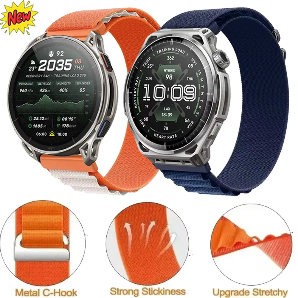 22mm 20mm Alpine Nylon Strap for Amazfit Cheetah 2 Pro/2 Ultra Braided Bracelet for Amazfit Active 3/2/Max/Balance 3 2 Accessory