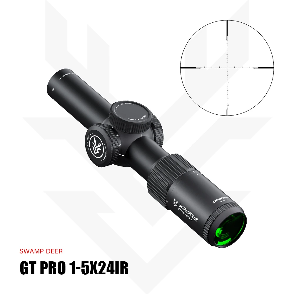 SWAMP DEER Rifle Scope 1-5x24IR LPVO GT PRO Short Scope Compact Scope Variable Zoom Sight with 20mm One Piece Mount