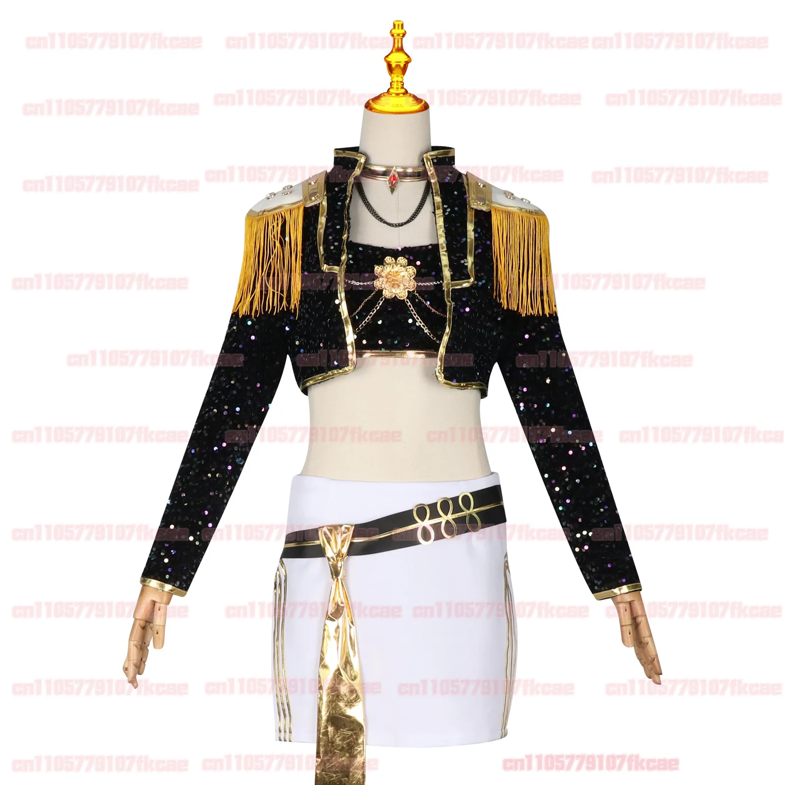 ชุดคอสเพลย์ Rumi KPop Demon Hunters สำหรับฮาโลวีน - ชุดเสื้อกั๊กสีดำ กางเกงขาสั้น สำหรับการแสดงบนเวทีของสาวอนิเมะ ปรับแต่งได้