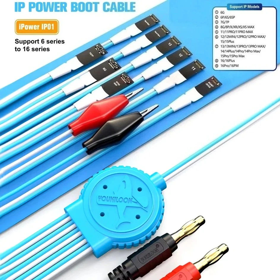 

2025 YOUKILOON НОВЫЙ IP-кабель Power Boot с поддержкой моделей 6G-16/кабели для ремонта мобильных телефонов/мобильные силовые кабели/инструменты для ремонта