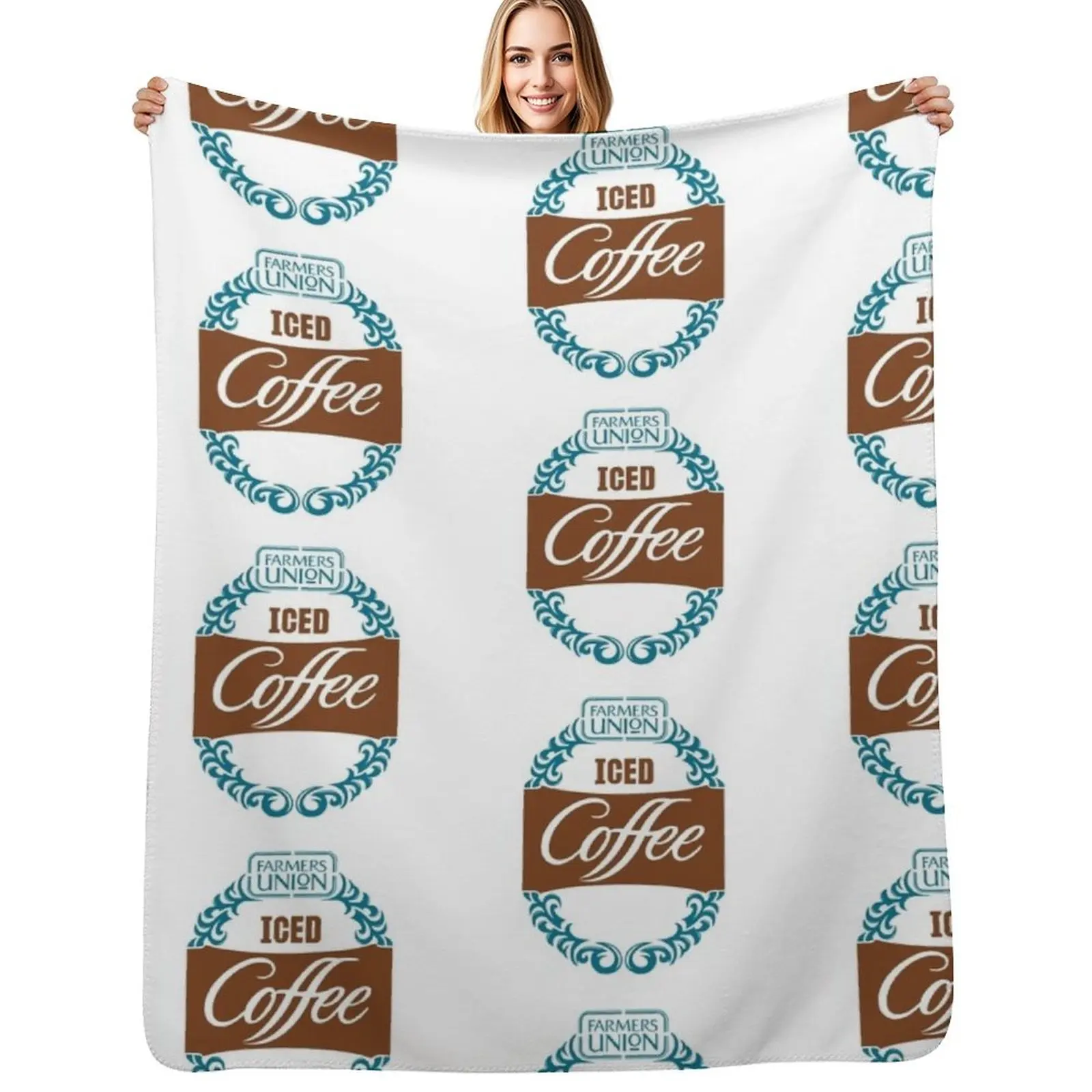 Farmers Union Iced Coffee Support Throw Blanket Anti Shedding Soft Fuzzy Blanket for Home
