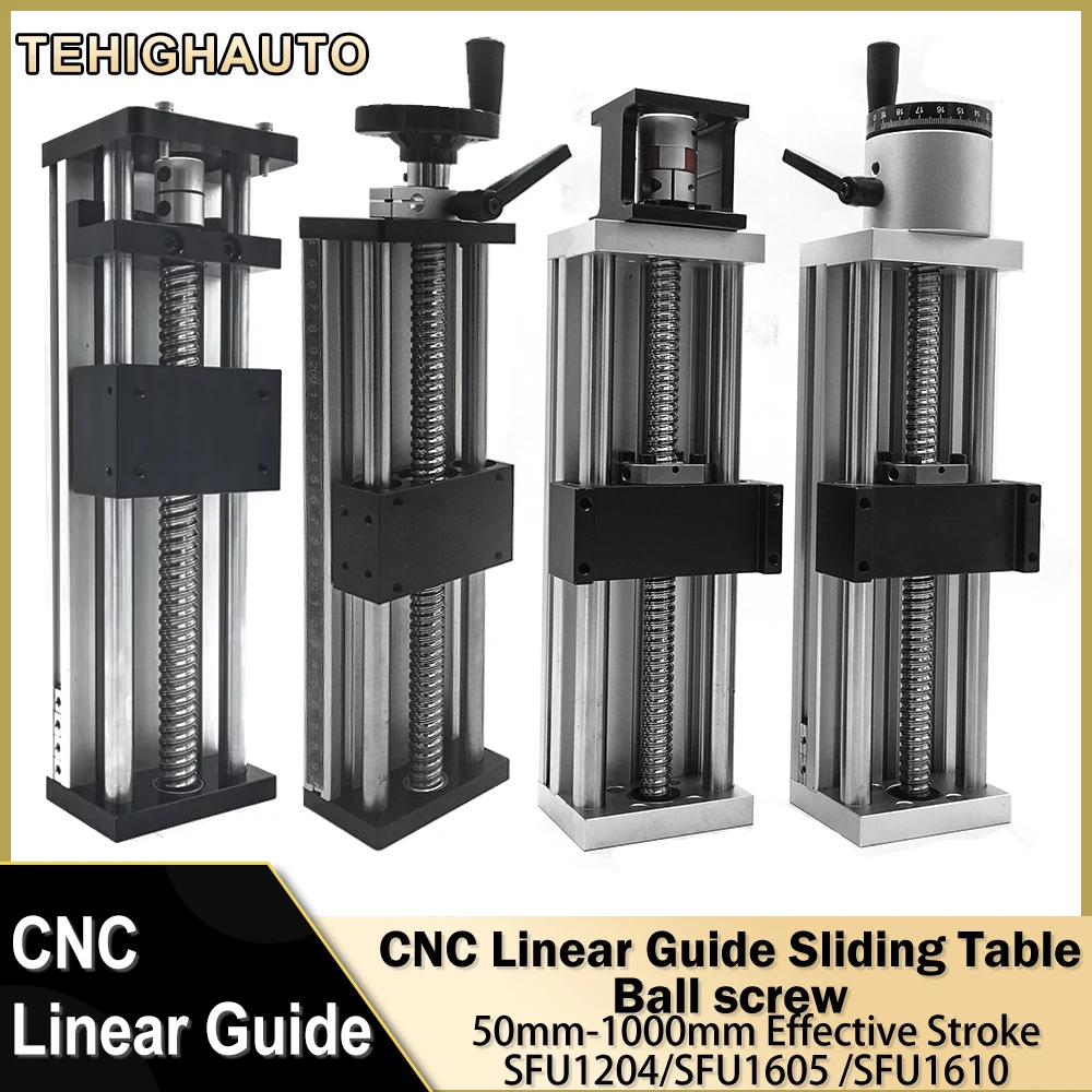 

Linear Guide Rail XYZ Axis Sliding table SFU1204/1605/1610 CNC C7 Ball Screw Linear Guide Table Aluminum Table 50~1000MM Stroke
