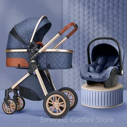 New 3 in 1 Baby Stroller High Landscape Carriage Light Newborn Pram Shock Proof Two Way 2 in 1 Kid Car Baby Comfort Cart 2024